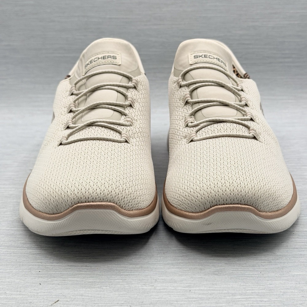 Skechers Slip Ins Women's 10 Summits Leopard Chic Natural Sneakers 150275 - Picture 6 of 12